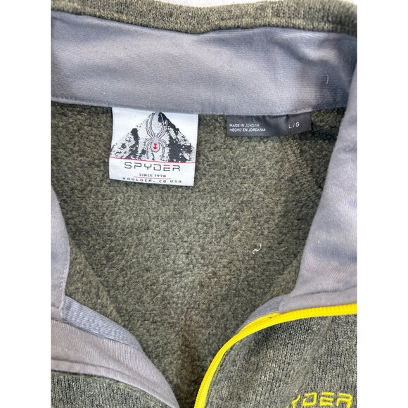 Spyder Empire Fleece‎ Jacket Mens Large Green Black Full-Zip - Picture 3 of 6